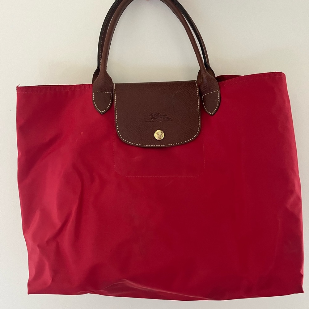 Red Longchamp Hand Tote bag